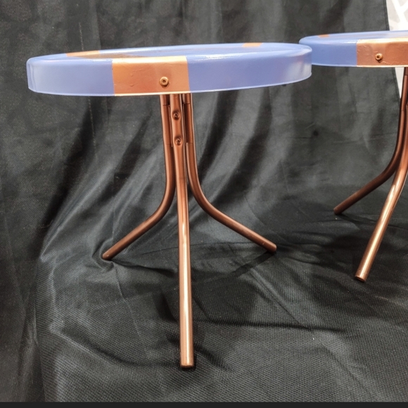 2 Painted Side Tables, Indoor/Outdoor, Patio, MCM - Mid Century Modern - Picture 5 of 9
